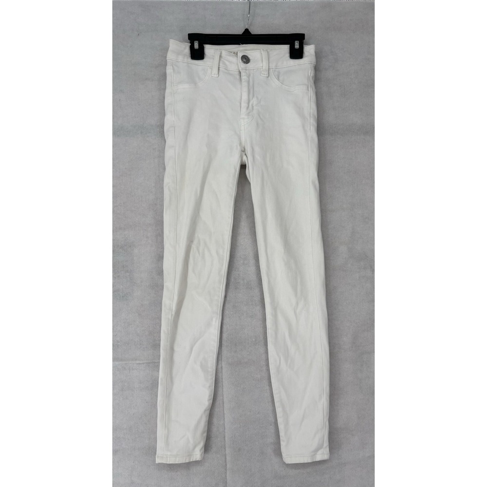 American Eagle Jeans Next Level Stretch Skinny Hi Rise Jegging Sz 00 Short White